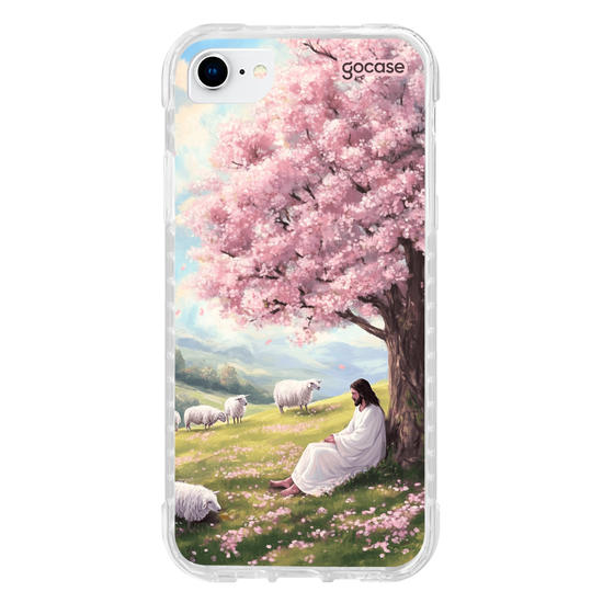 Capinha para celular  Jesus e as Ovelhas no Campo