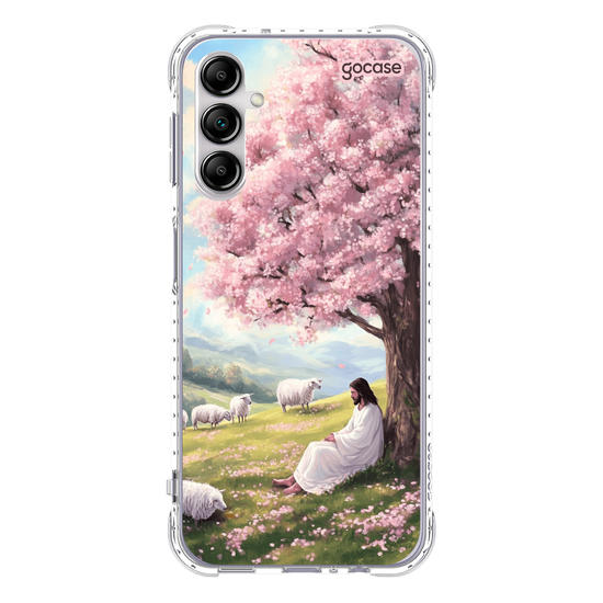 Capinha para celular  Jesus e as Ovelhas no Campo