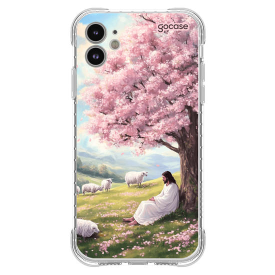 Capinha para celular  Jesus e as Ovelhas no Campo