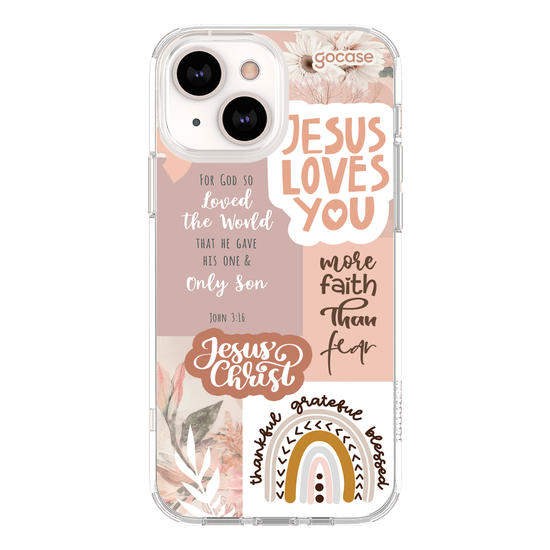 Capinha para celular Jesus Loves You - Colagem