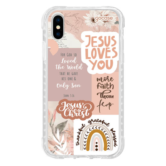 Capinha para celular  Jesus Loves You - Colagem