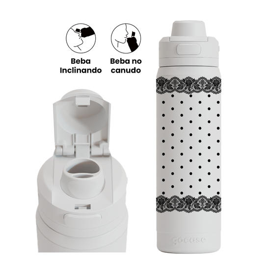 Garrafa Térmica Flip Pro + Ebook - Lace & Dots