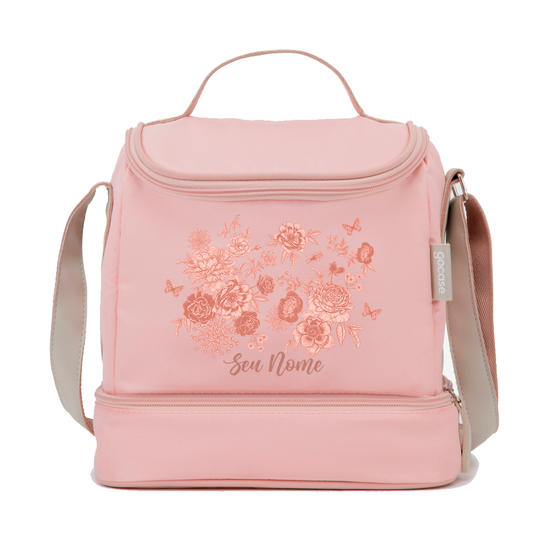Bolsa Térmica Fruit Rosa - Flores com borboletas