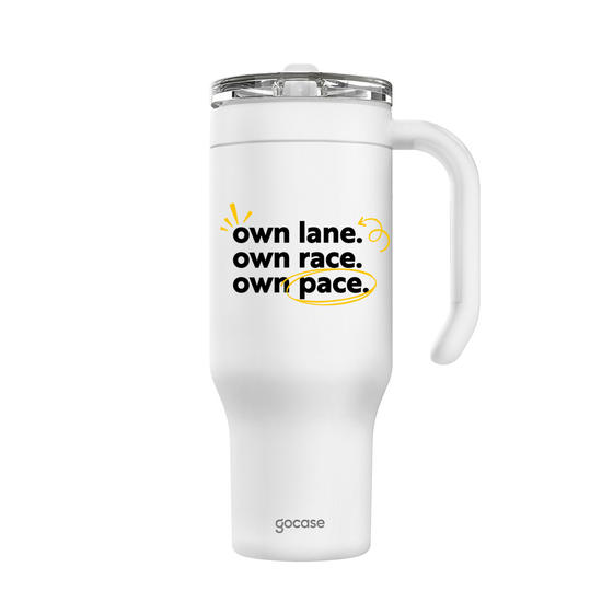 Copo Térmico Life + Ebook - Own Lane, Own Race, Own Pace