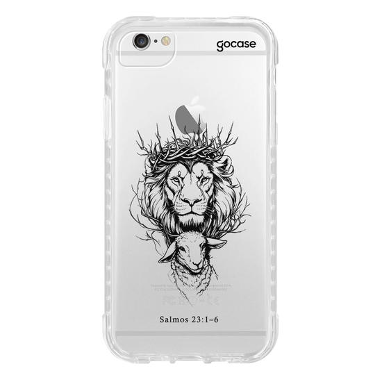 Capinha para celular  Leão e Cordeiro - Salmo 23