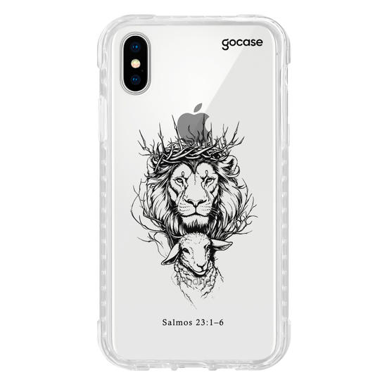 Capinha para celular  Leão e Cordeiro - Salmo 23