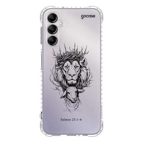 Capinha para celular  Leão e Cordeiro - Salmo 23