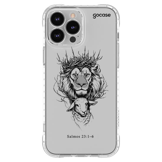 Capinha para celular  Leão e Cordeiro - Salmo 23