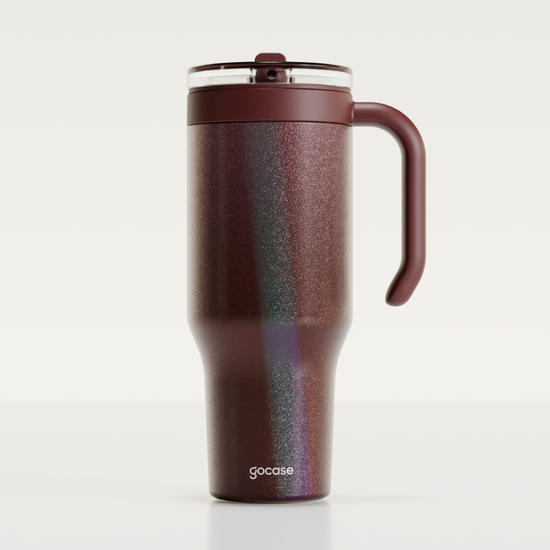  Copo Térmico Life - Drop Glitter - Marrom