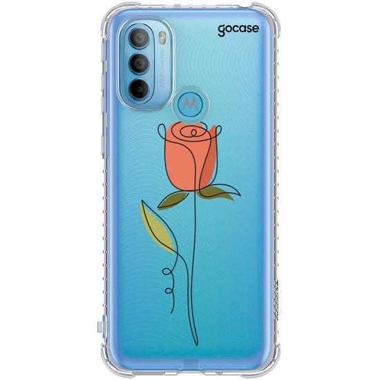 Capinha para celular Rosa e Linhas