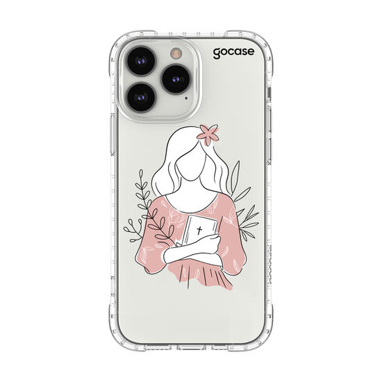 Capinha para celular  Lineart Garota com Bíblia