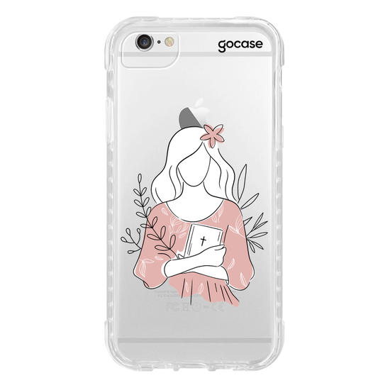 Capinha para celular  Lineart Garota com Bíblia