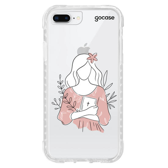 Capinha para celular  Lineart Garota com Bíblia