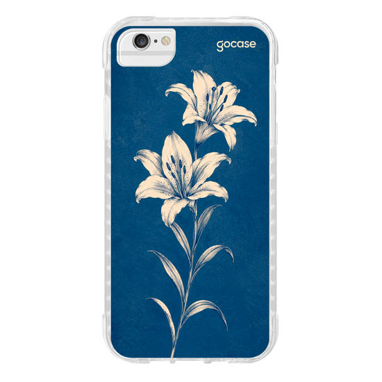 Capinha para celular Lírio Azul Vintage