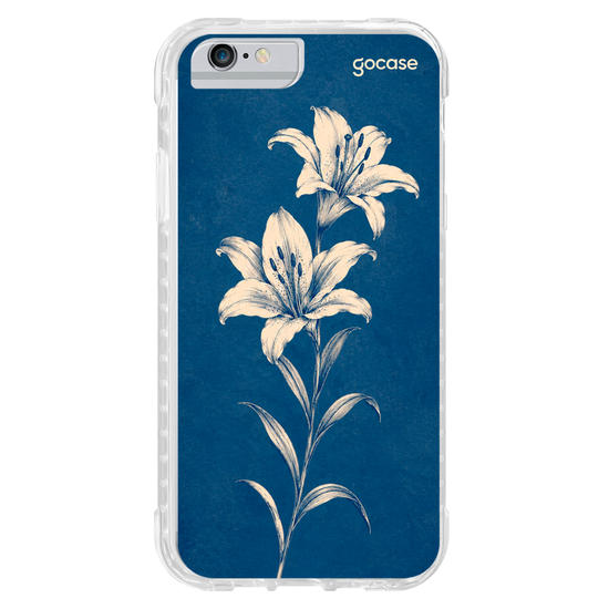 Capinha para celular Lírio Azul Vintage