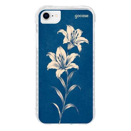 Capinha para celular Lírio Azul Vintage