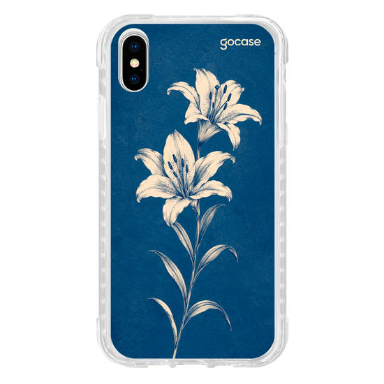 Capinha para celular Lírio Azul Vintage