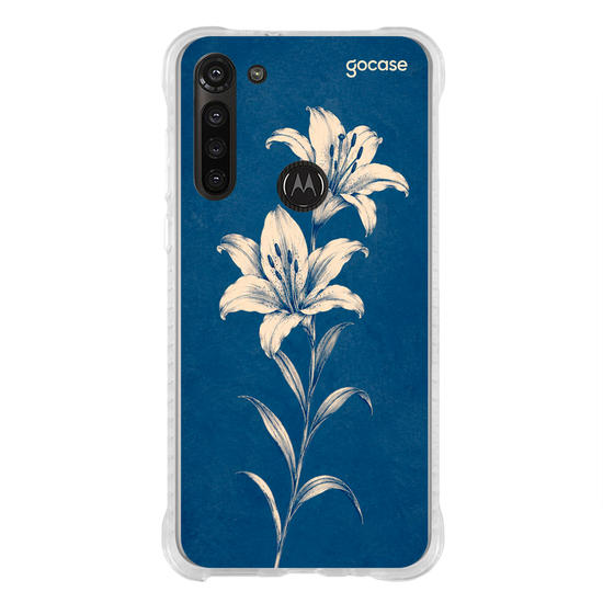 Capinha para celular Lírio Azul Vintage