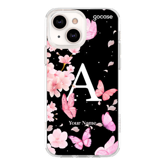 Lilies and Butterflies with Initial Phone Case