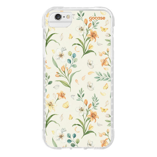 Capinha para celular  Lírios Laranja e Borboletas