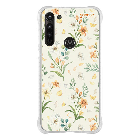 Capinha para celular  Lírios Laranja e Borboletas