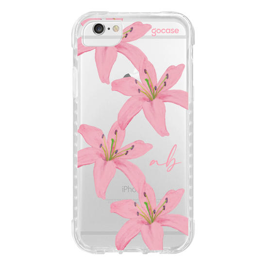 Capinha para celular  Lírios Pink Aquarela