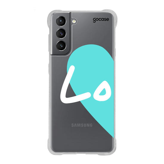 Capinha para celular Love - Always together - Azul (Esquerda)