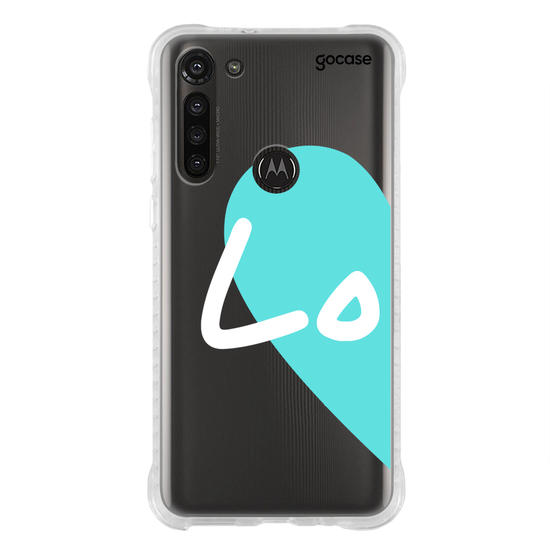 Capinha para celular Love - Always together - Azul (Esquerda)