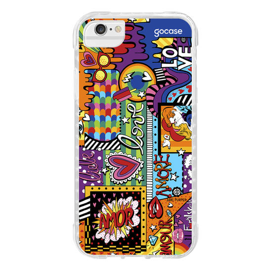 Capinha para celular Love Pop Art