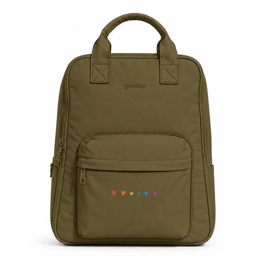  Mochila Lume - Mono - Corações Arco-Íris com Nome