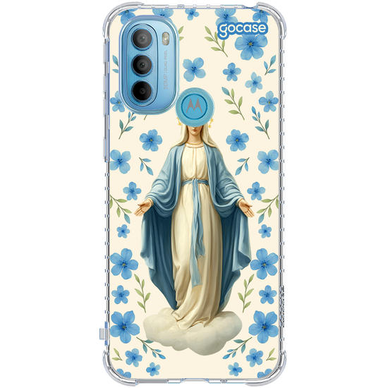 Capinha para celular  Mãe Maria - Blue Flowers