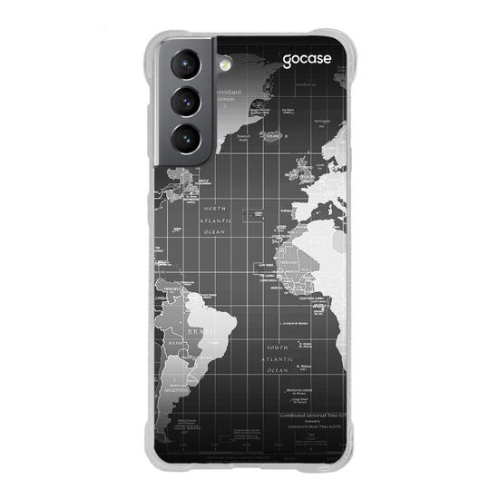 Capinha para celular Mapa Mundi Black Customizável