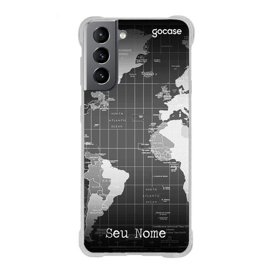 Capinha para celular Mapa Mundi Black Customizável Capinha para celular Mapa Mundi Black Customizável