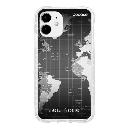 Capa de telefone com mapa do mundo para iphone 13 8 7 6 6S Plus X