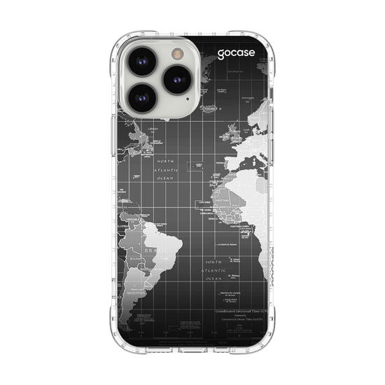 Capinha para celular Mapa Mundi Black Customizável