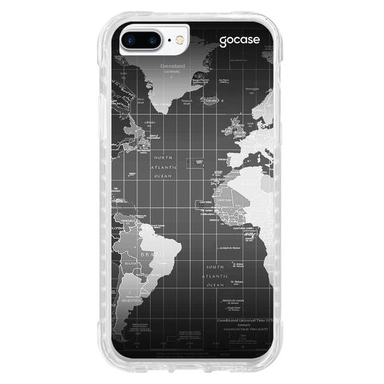Capinha para celular Mapa Mundi Black Customizável