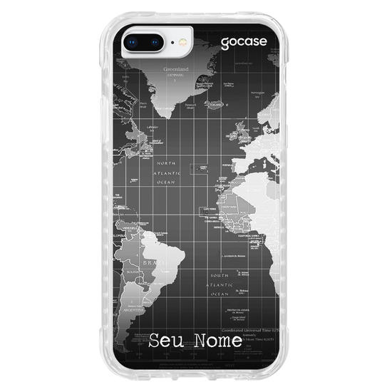 Capinha para celular Mapa Mundi Black Customizável