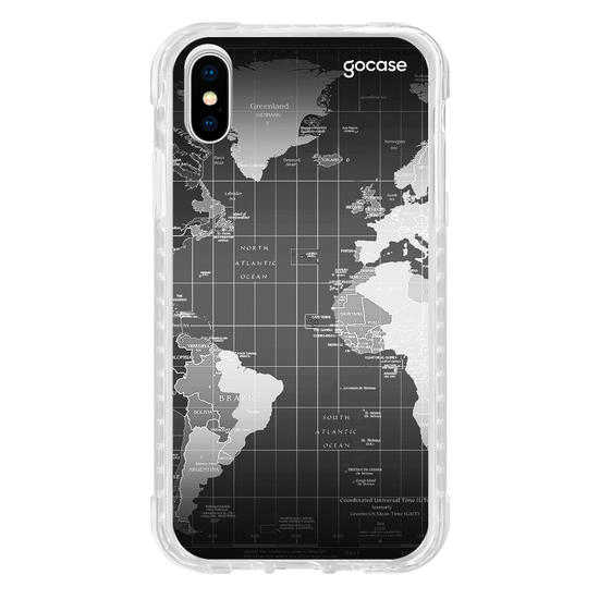 Capinha para celular Mapa Mundi Black Customizável