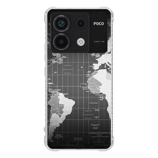 Mapa Mundi Black Customizável