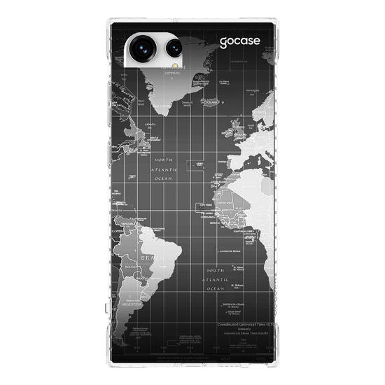 Capinha para celular Mapa Mundi Black