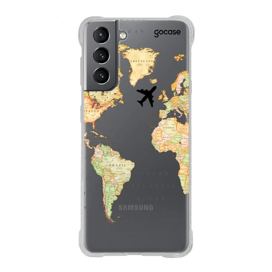 Capinha para celular Mapa Mundi Clean Customizável