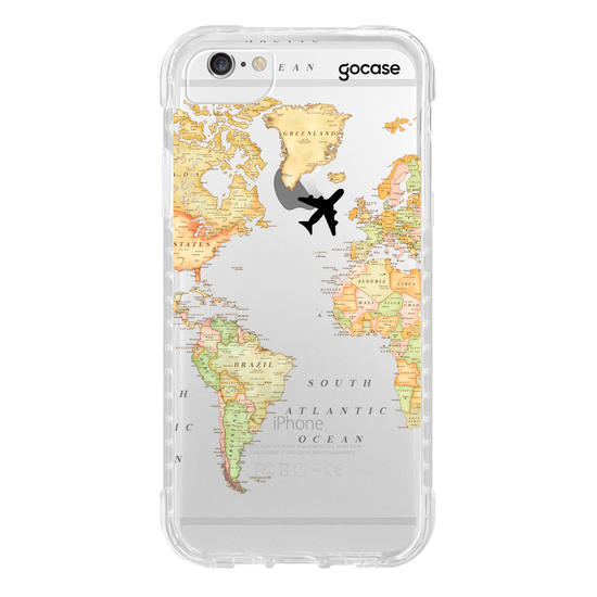Capinha para celular Mapa Mundi Clean Customizável