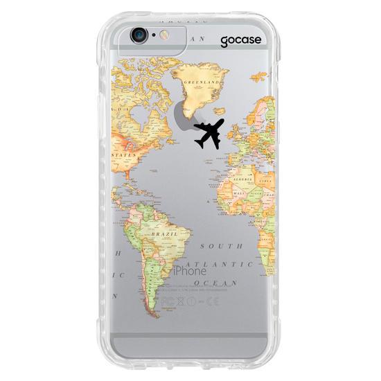 Capinha para celular Mapa Mundi Clean Customizável