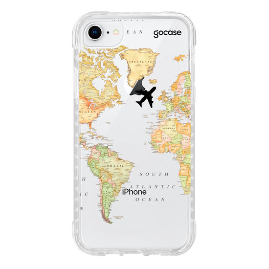 Capinha para celular Mapa Mundi Clean Customizável