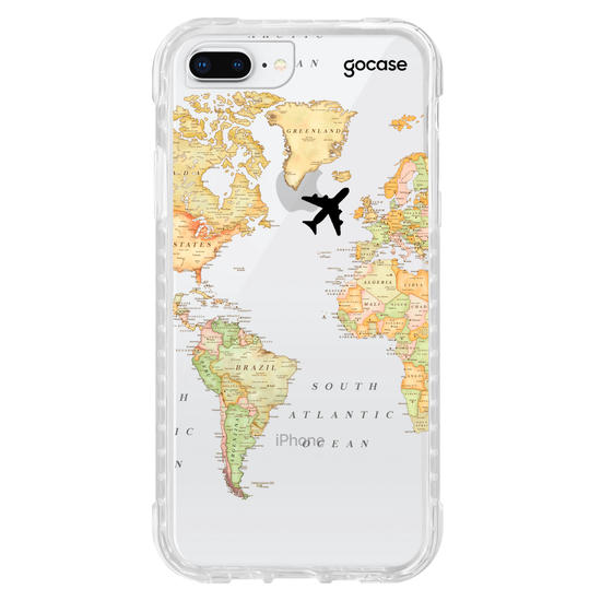 Capinha para celular Mapa Mundi Clean Customizável
