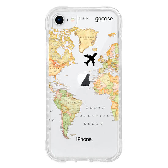 Capinha para celular Mapa Mundi Clean Customizável
