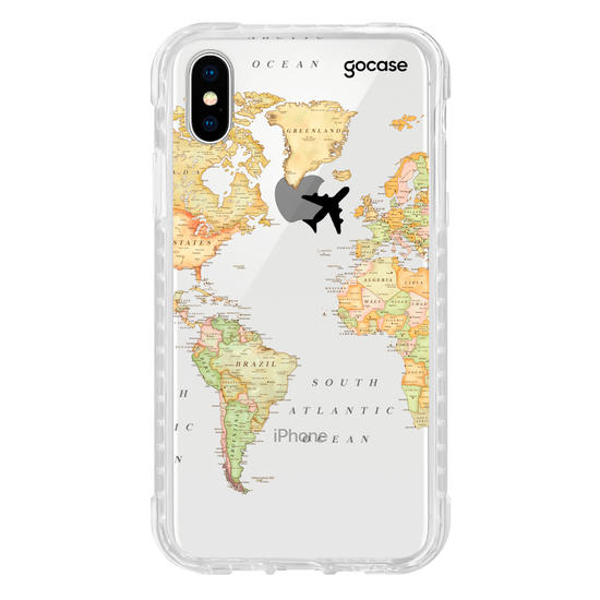 Capinha para celular Mapa Mundi Clean Customizável