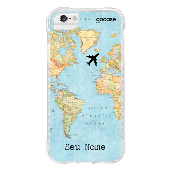 Capinha para celular Mapa Mundi Customizável
