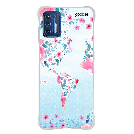 Capinha para celular Mapa Mundi Floral Manuscrita