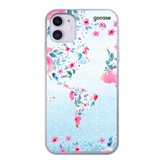 World floral map Handwritten Phone Case